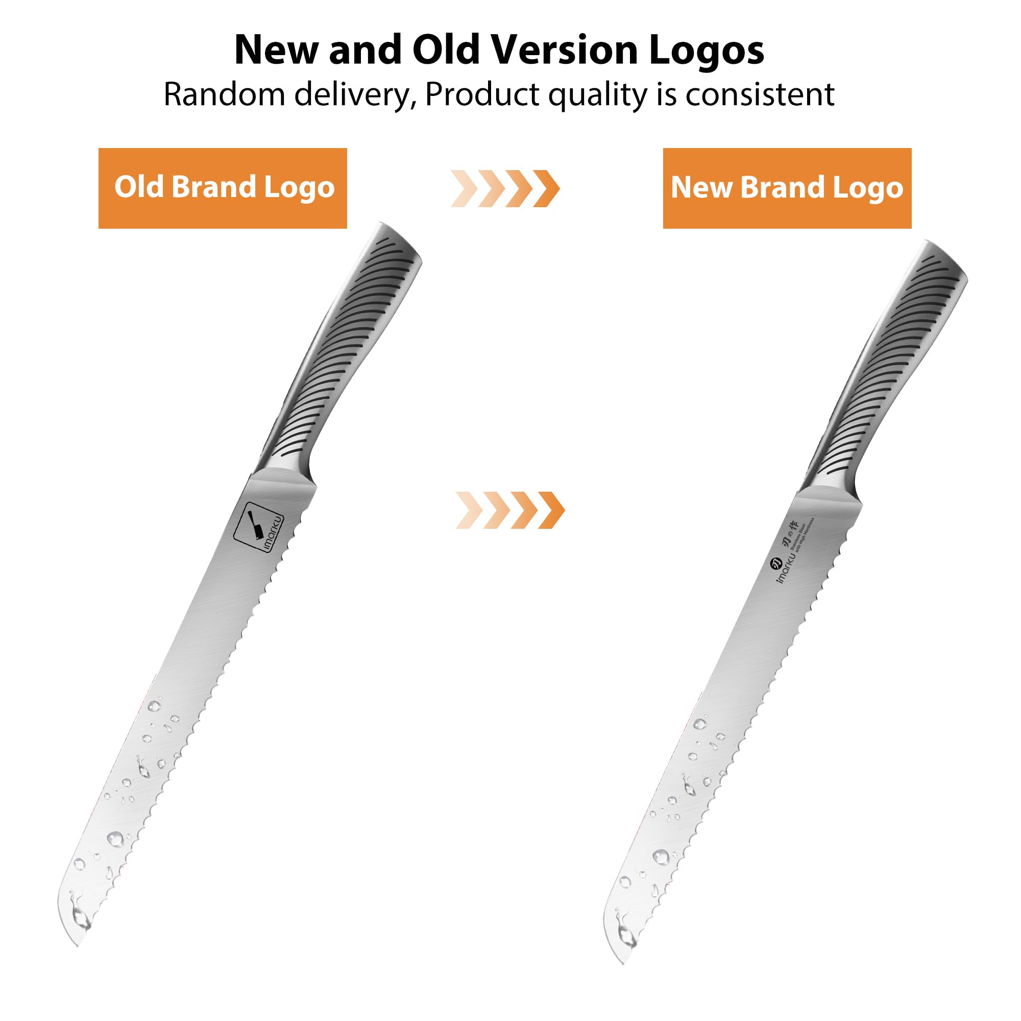 Imarku bread knife serrated edge for effortless through-crust cuts on crusty loaves.