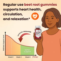 iMATCHME Beet Root Gummies closeup reveals texture and flavor hints.