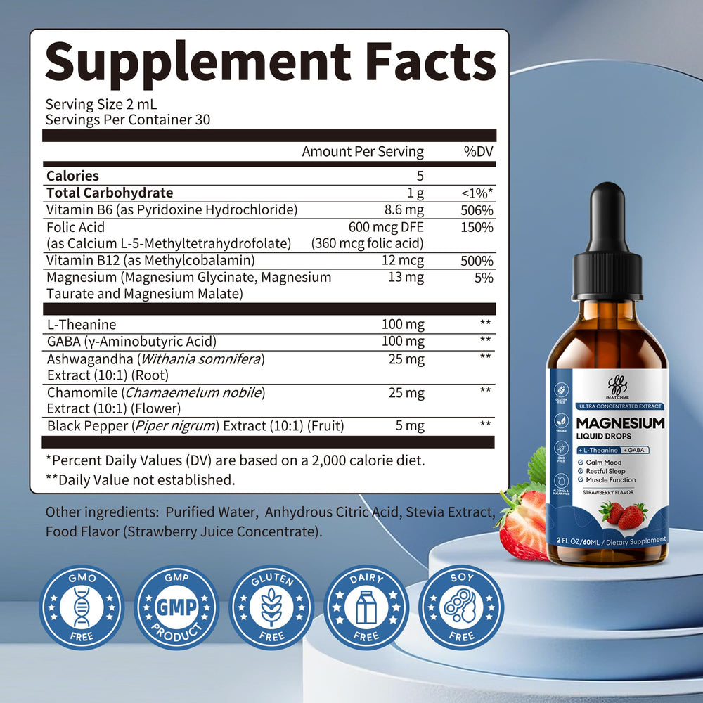 iMATCHME 2 oz bottle supports convenient daily-use supplementation.