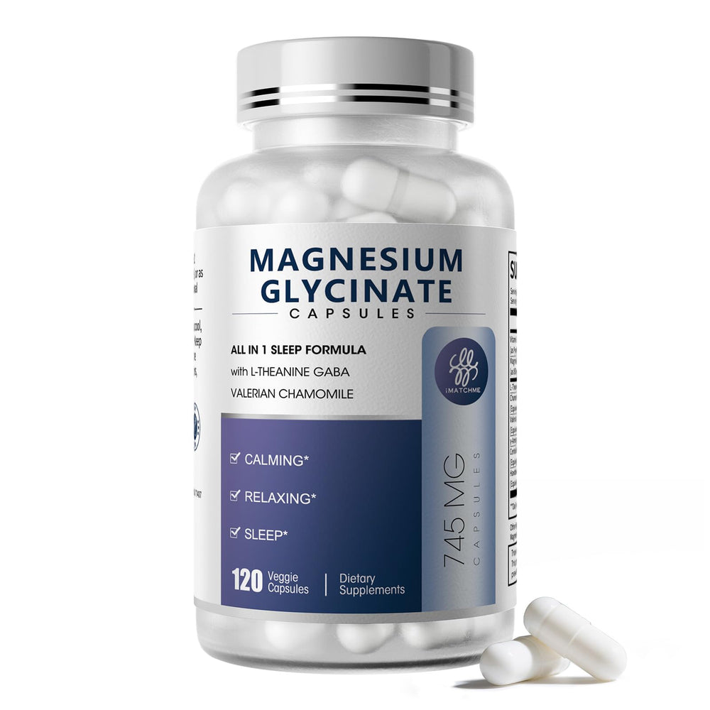 iMATCHME Magnesium Glycinate bottle for easy nightly relaxation.