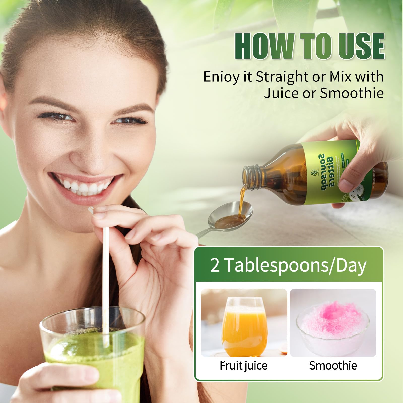 iMATCHME Soursop Bitters Liquid on a kitchen counter ready to use.