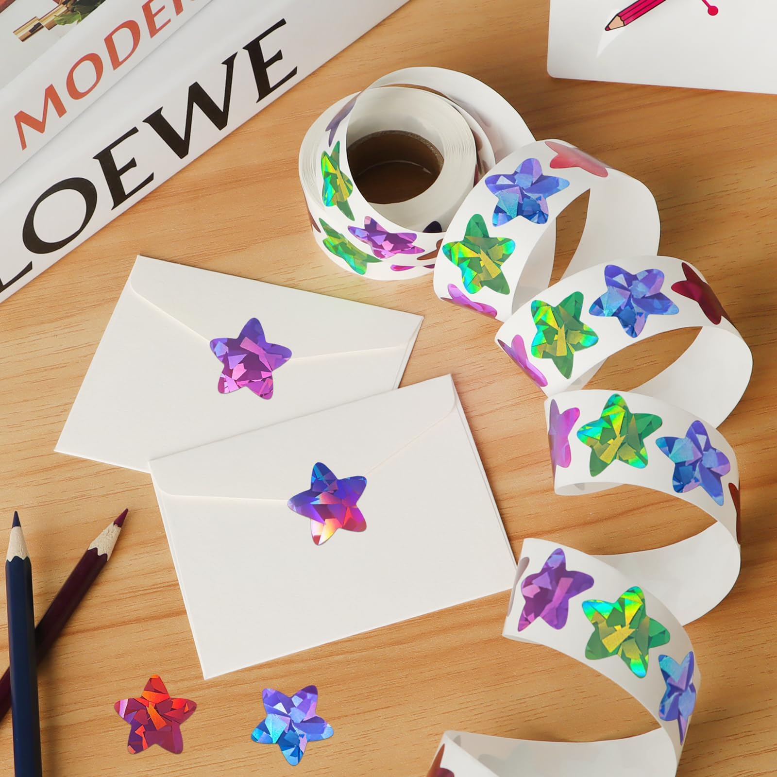 Imeepa star stickers for DIY crafts and decorative projects.