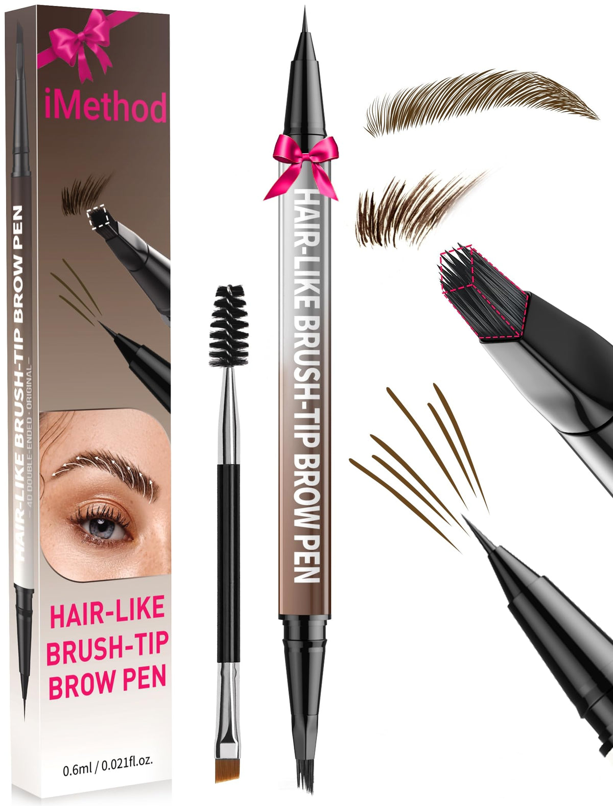 iMethod Eyebrow Pen dual-ended brush tip for precise natural brows