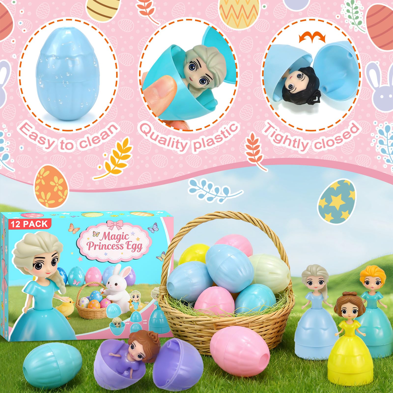 iMiibel princess eggs with varied designs for exciting egg hunts.