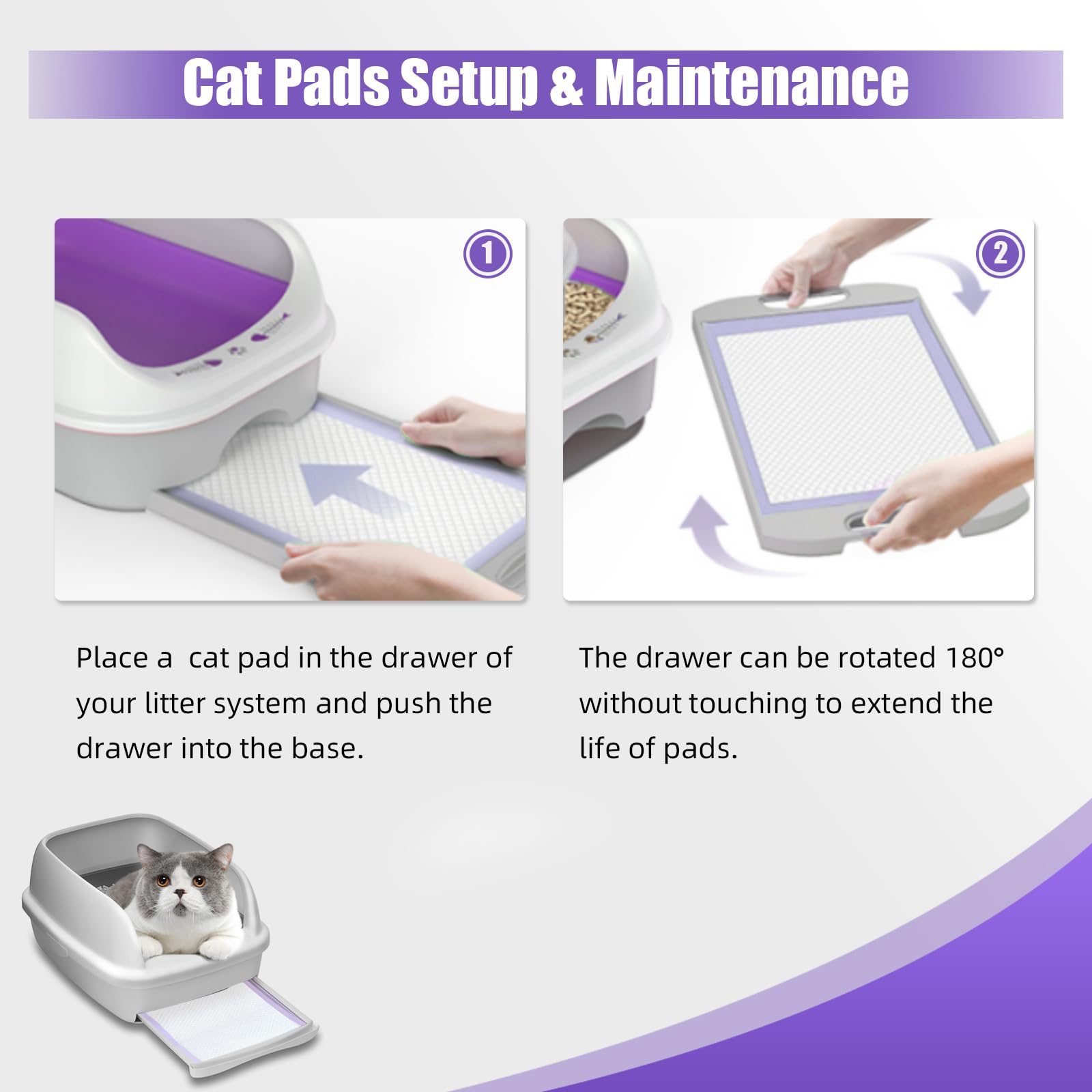 IMMCUTE cat pads disposable design offers economical, easy cleanup
