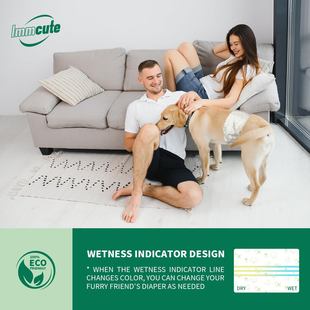 IMMCUTE dog diapers male XS helps keep surfaces clean between walks.