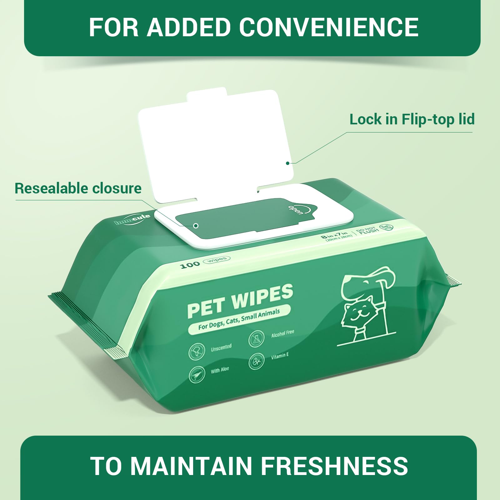 IMMCUTE uses on paws and fur for quick refresh.