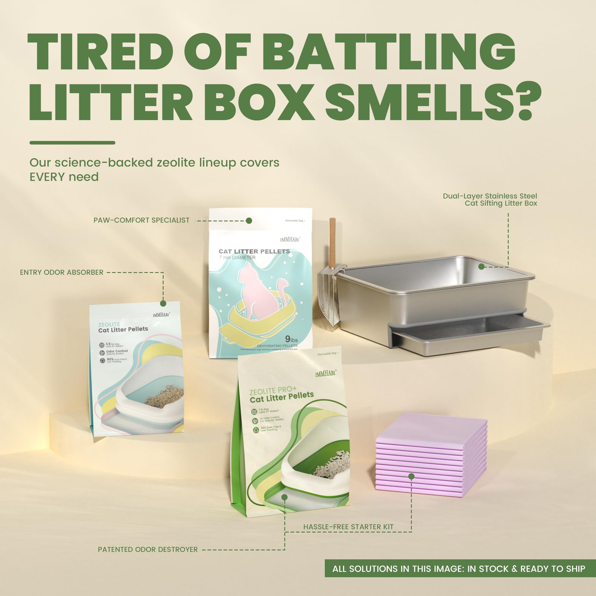 IMMHABI Anti-Tracking Design with 5.8mm cylinders minimizes litter tracking outside the box.