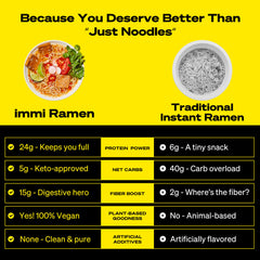 Immi Spicy Vegan Beef Ramen bowl steaming and ready to eat for a fast lunch