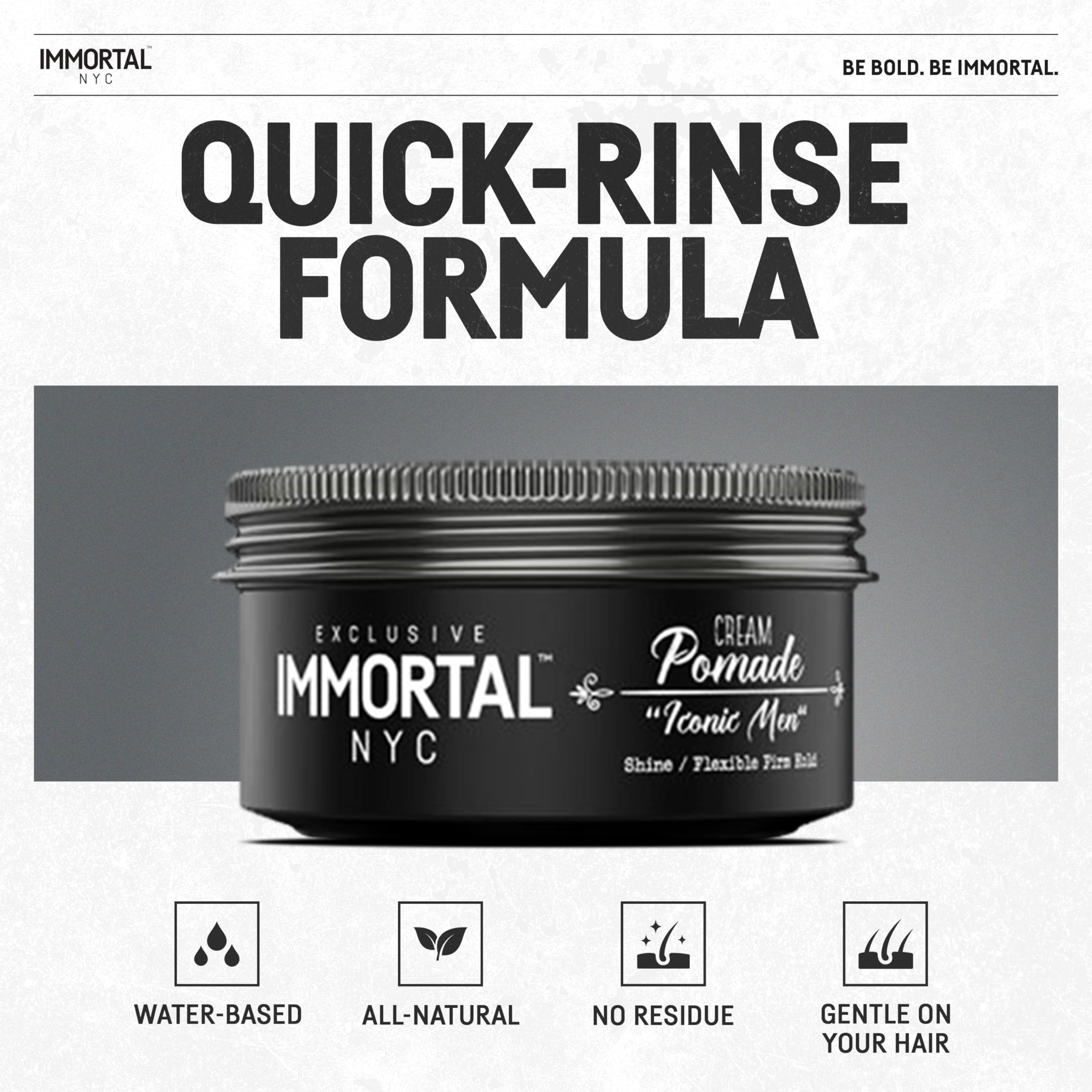 Immortal NYC Iconic Man pomade hands applying for quick styling