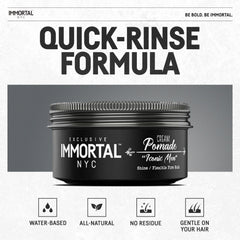 Immortal NYC Iconic Man pomade hands applying for quick styling
