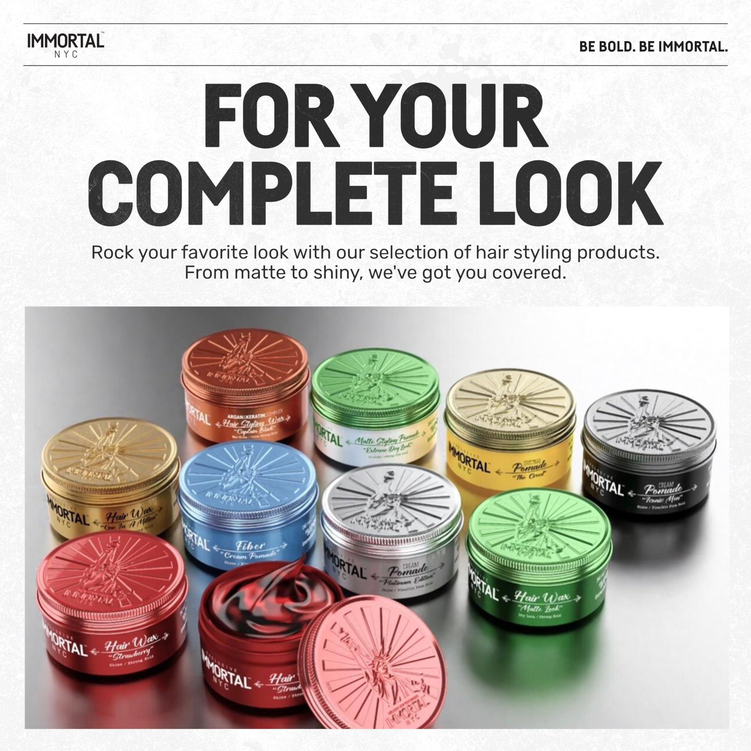 Immortal NYC Iconic Man pomade ingredients highlight natural formula