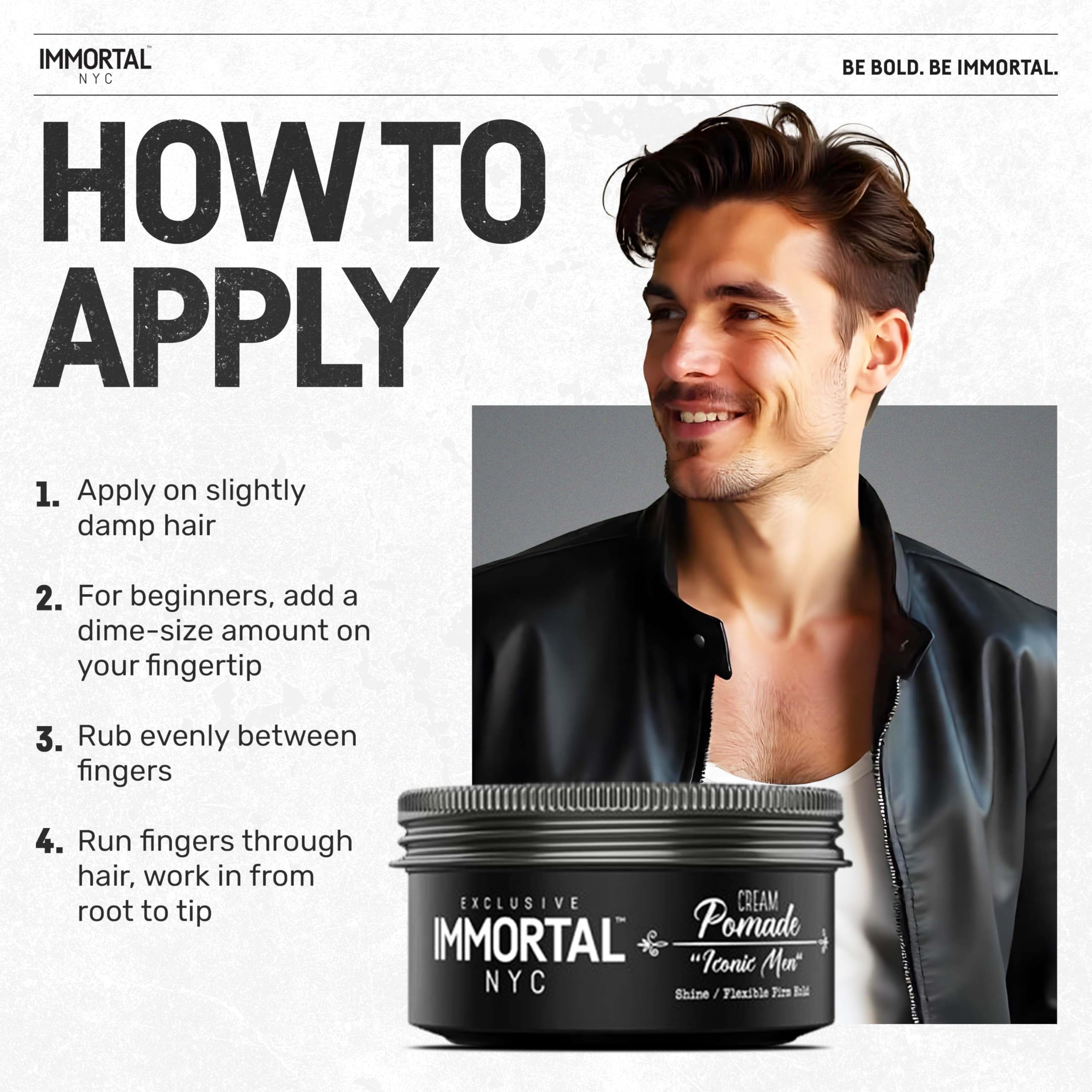 Immortal NYC Iconic Man pomade resisting moisture during workout