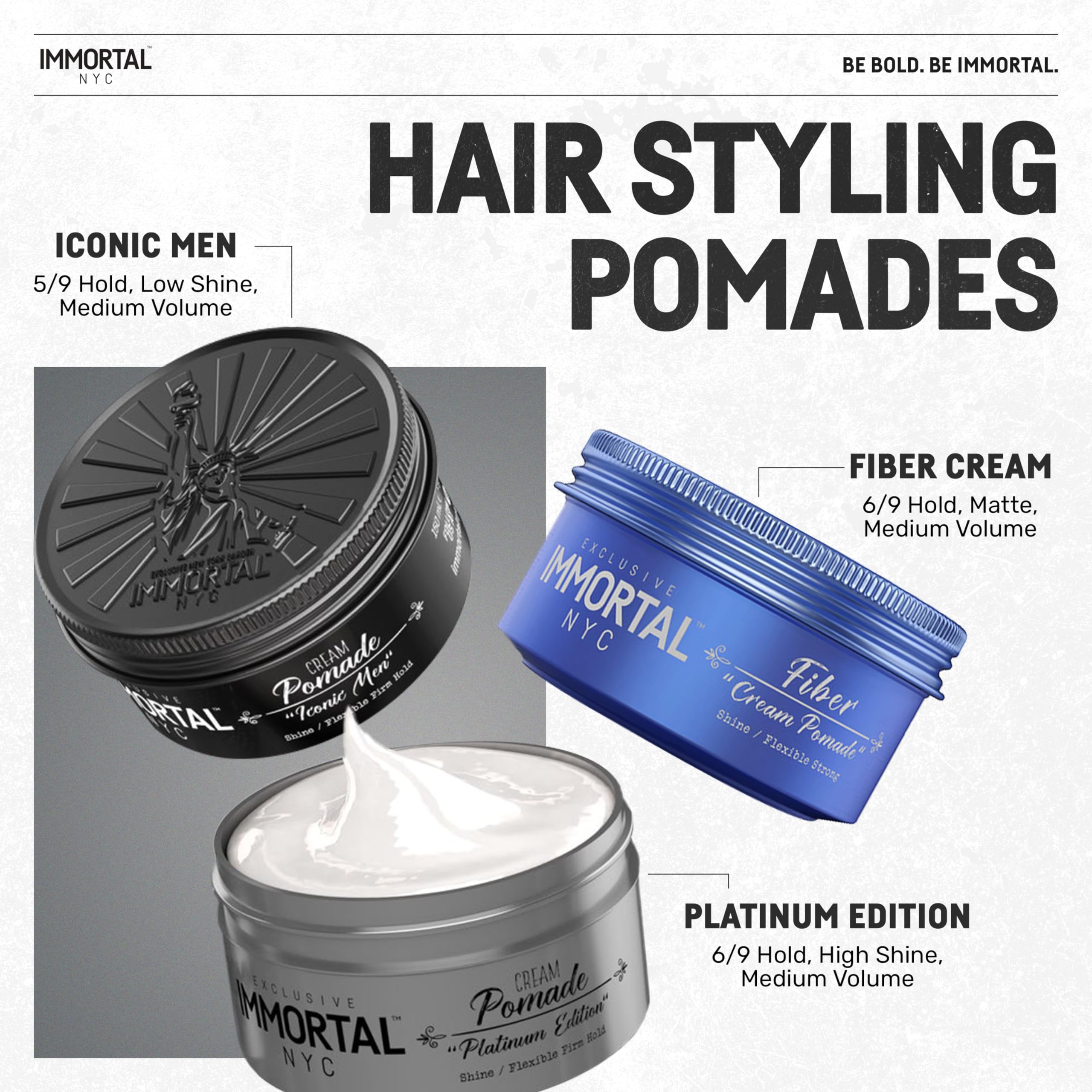 Immortal NYC Iconic Man pomade easy wash with water