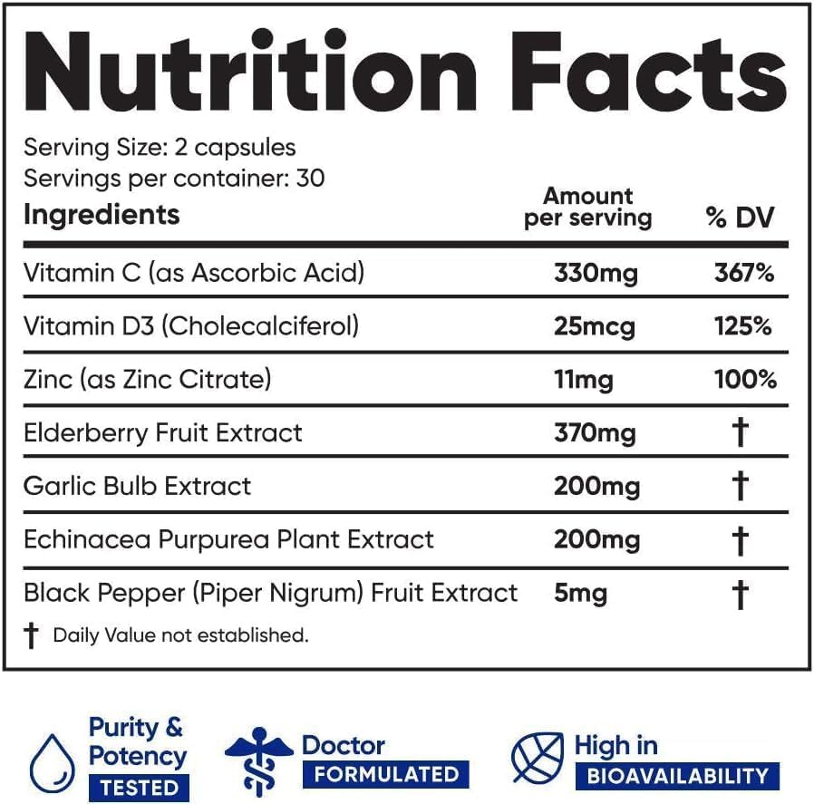 IMMUNETI elderberry extract capsule highlighting antioxidant support.