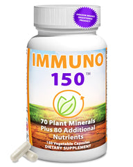 Immuno 150 bottle front view showing the complete mineral and vitamin formula.
