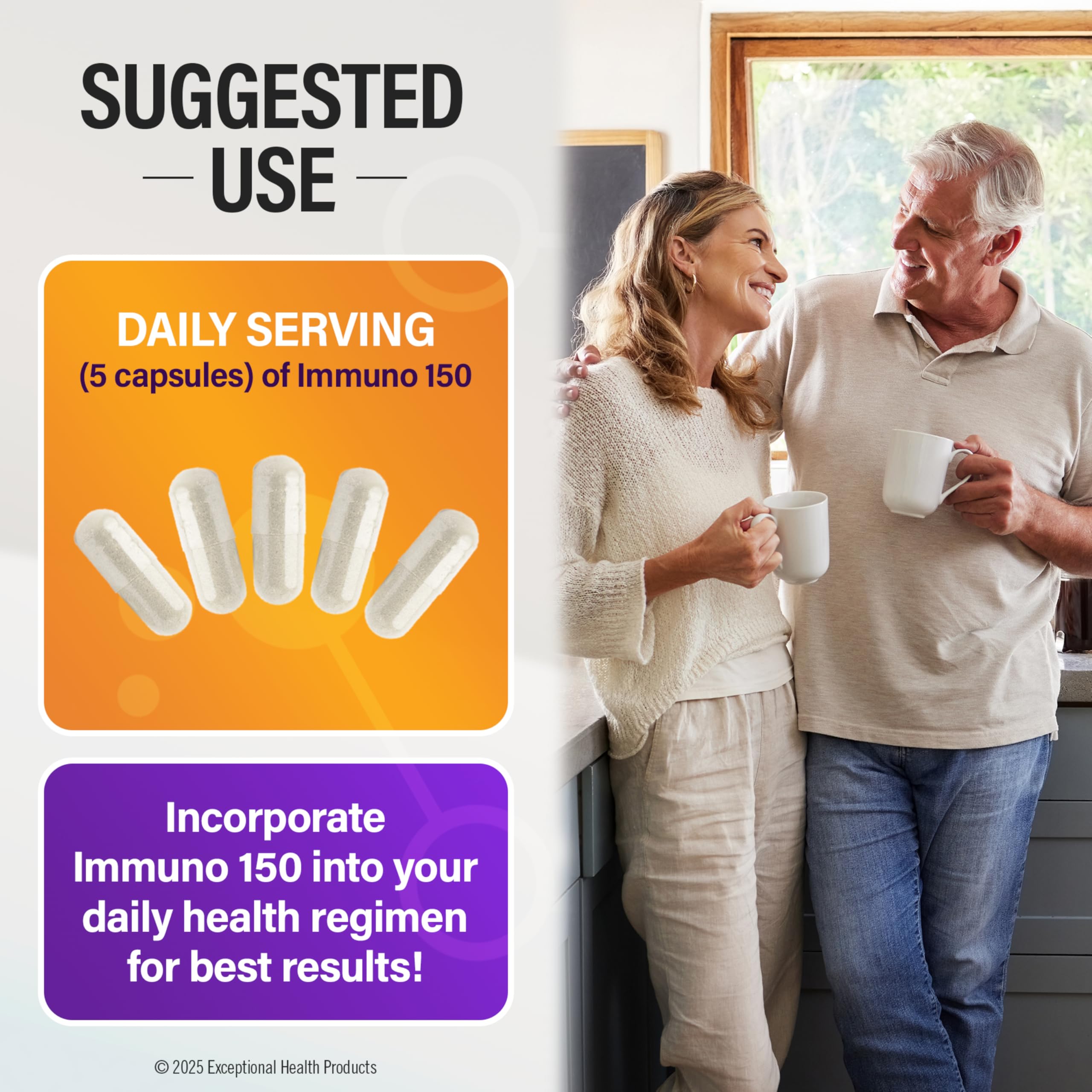 Immuno 150 vision support graphic featuring lutein and lycopene for eye health.