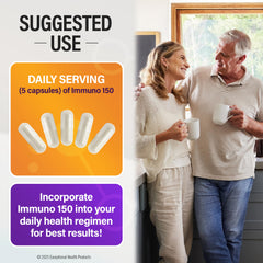 Immuno 150 vision support graphic featuring lutein and lycopene for eye health.