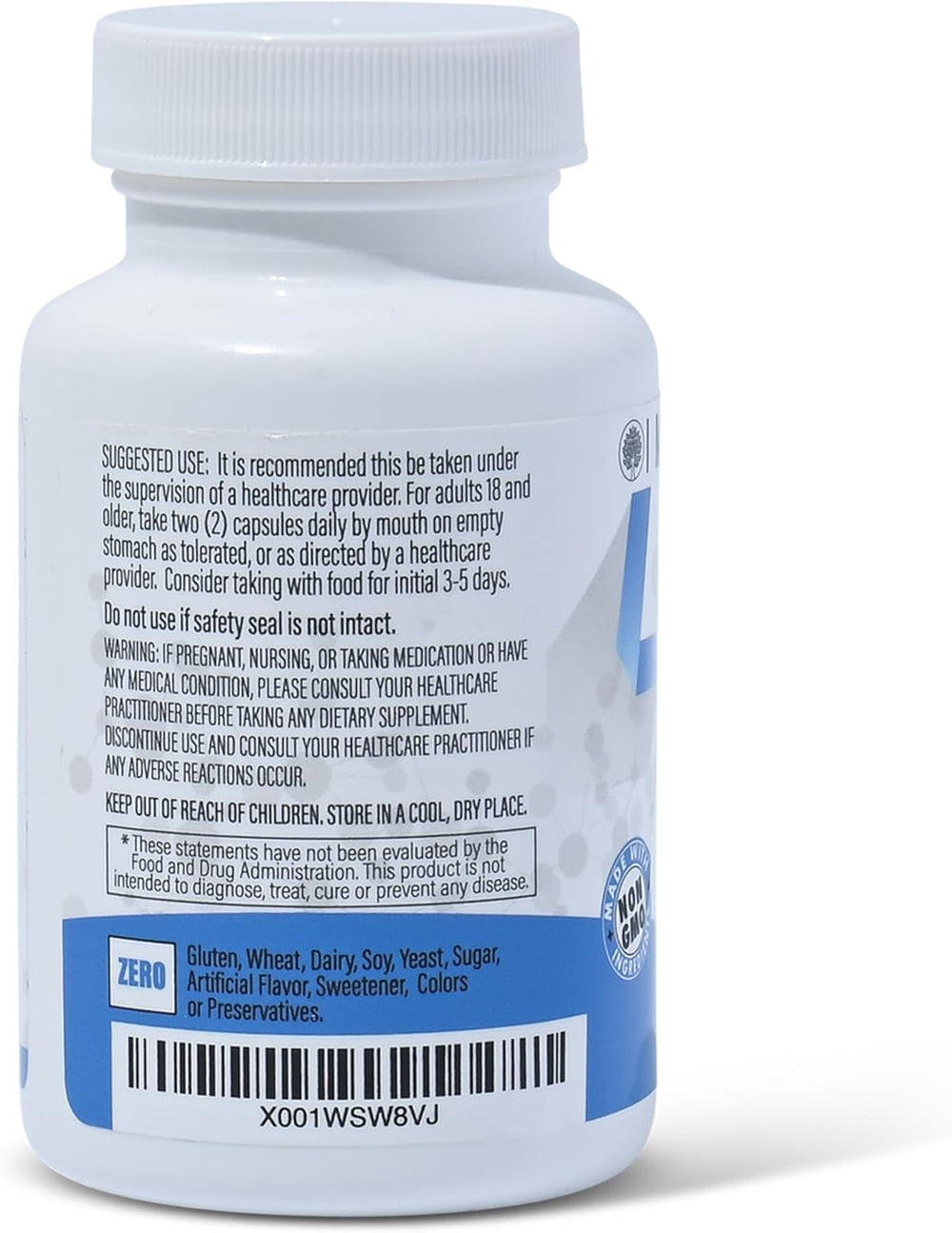 Stabilized R-ALA core active shown in the supplement facts panel
