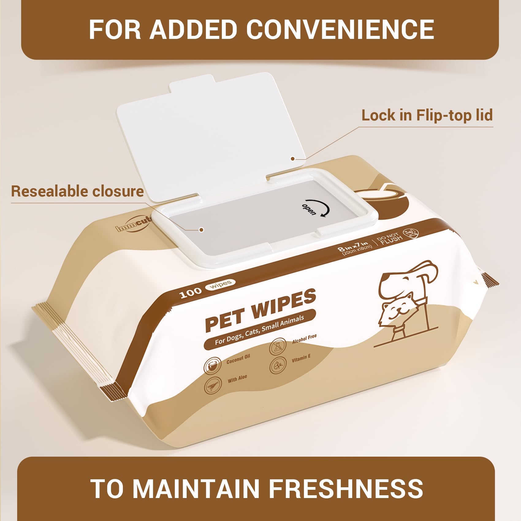 IMMCUTE pet wipes offer spa-like routine during daily grooming and cleanup.