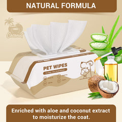 IMMCUTE coconut oil dog wipes thick and durable for tough paw and fur cleaning.