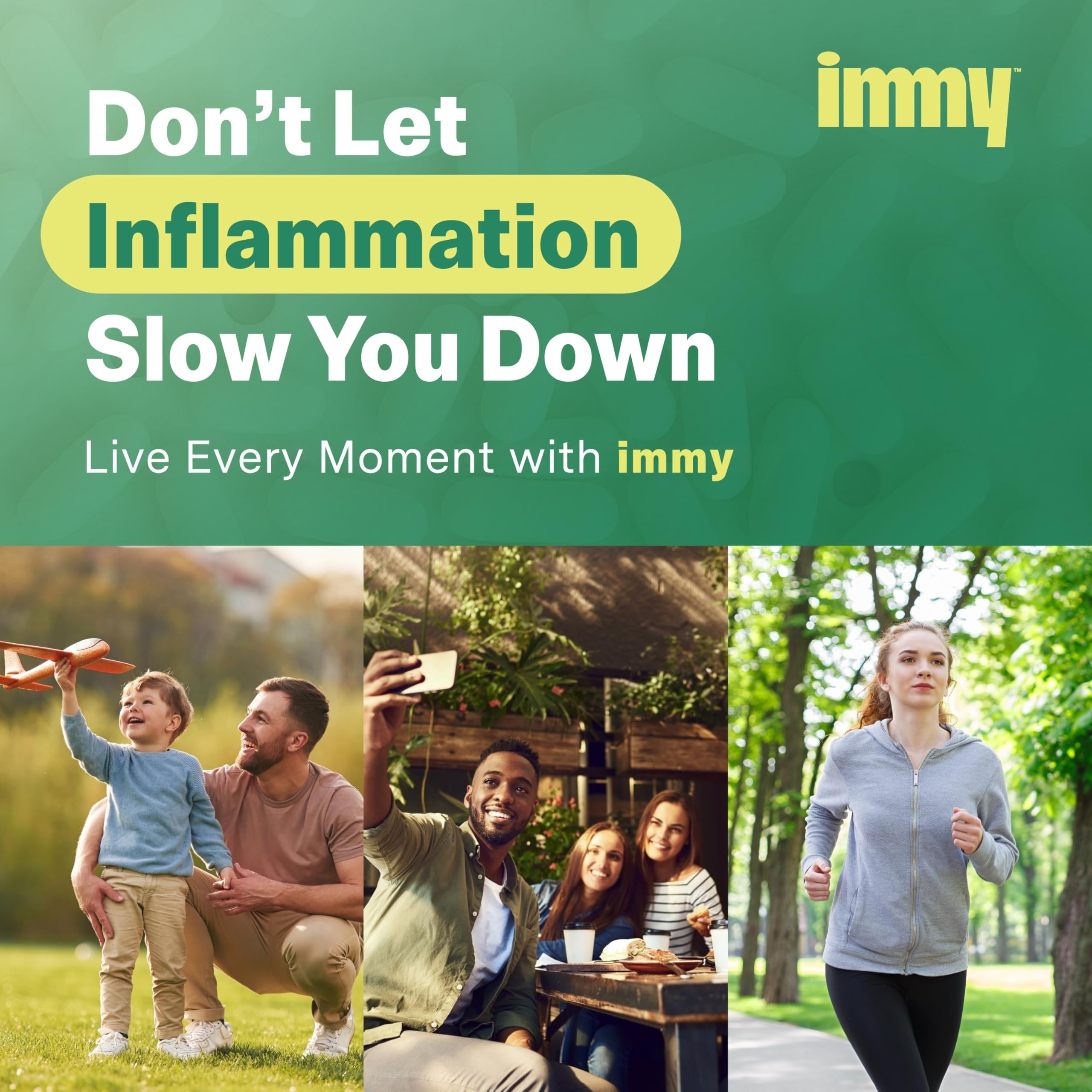 Close-up of IMMY capsules highlighting convenient daily use