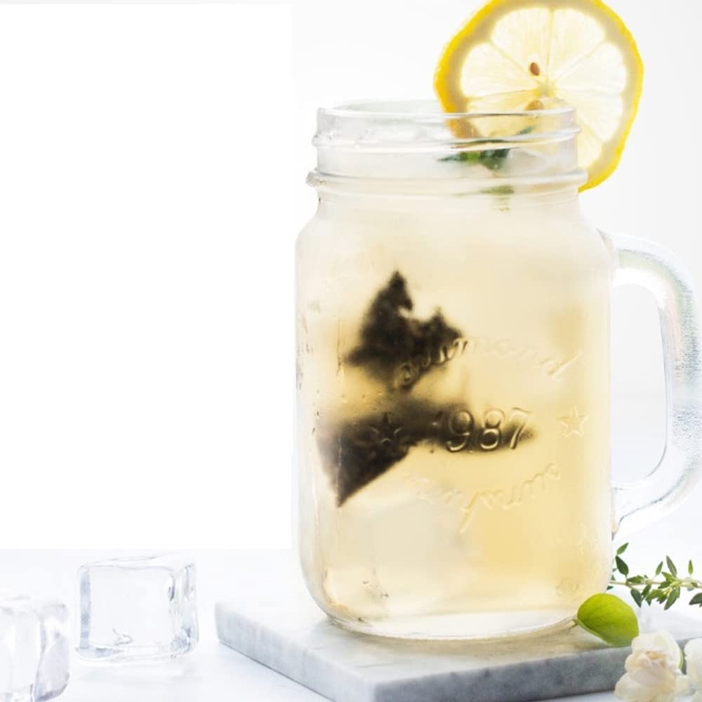 Imozai Organic Green Tea Bags steeping in glass enhances sensory experience