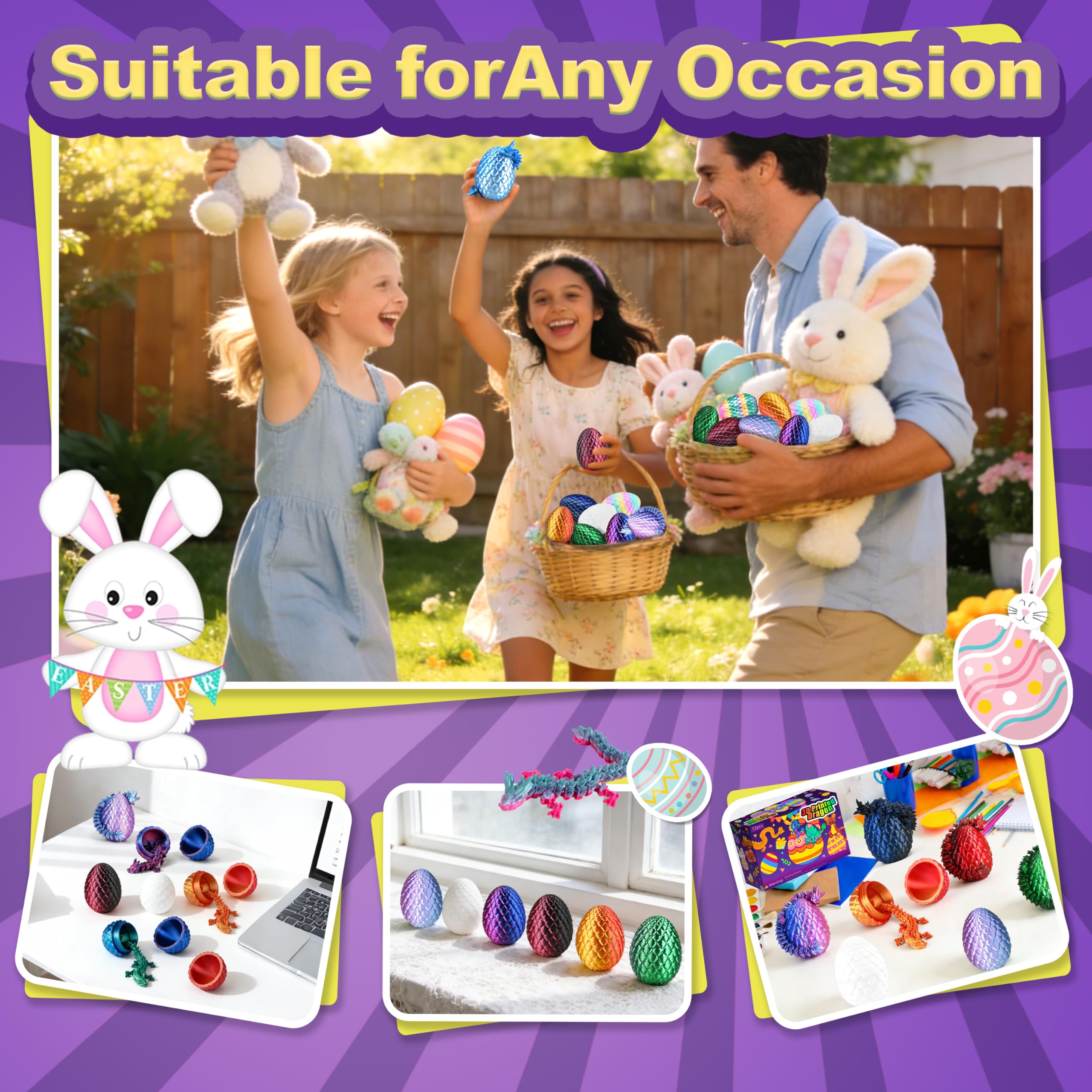 Impossmaker 3D dragon eggs provide adjustable poses for display or play.