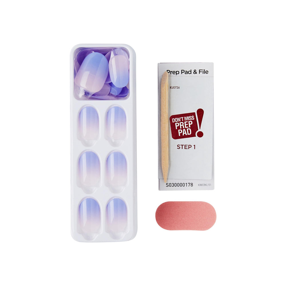 imPRESS blue-ombre chip-proof nails highlight durable wear for daily use.