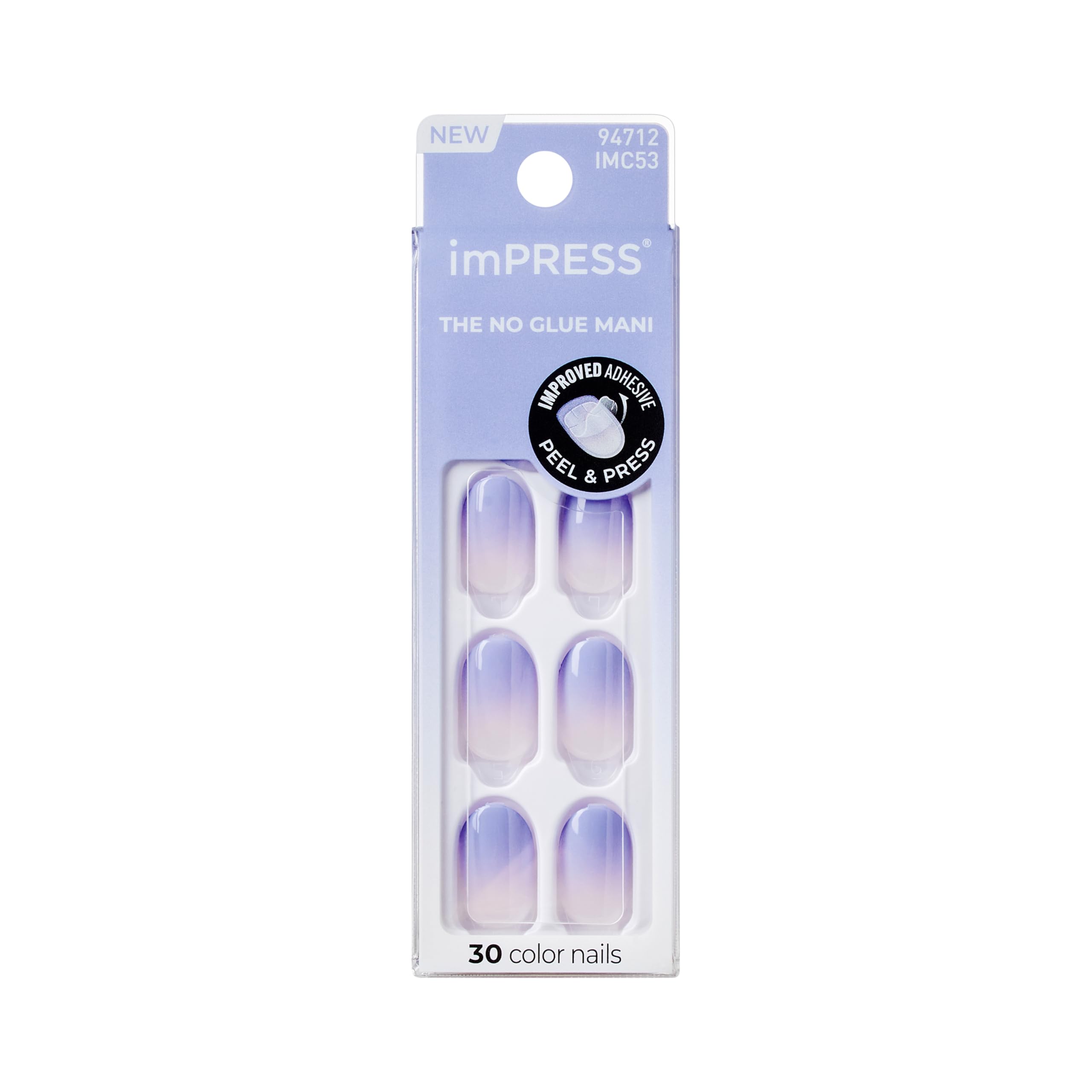 imPRESS Friendzone blue ombre nails provide seamless salon-like finish.