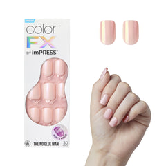 imPRESS Good Mood pink squoval nails for at-home glamour