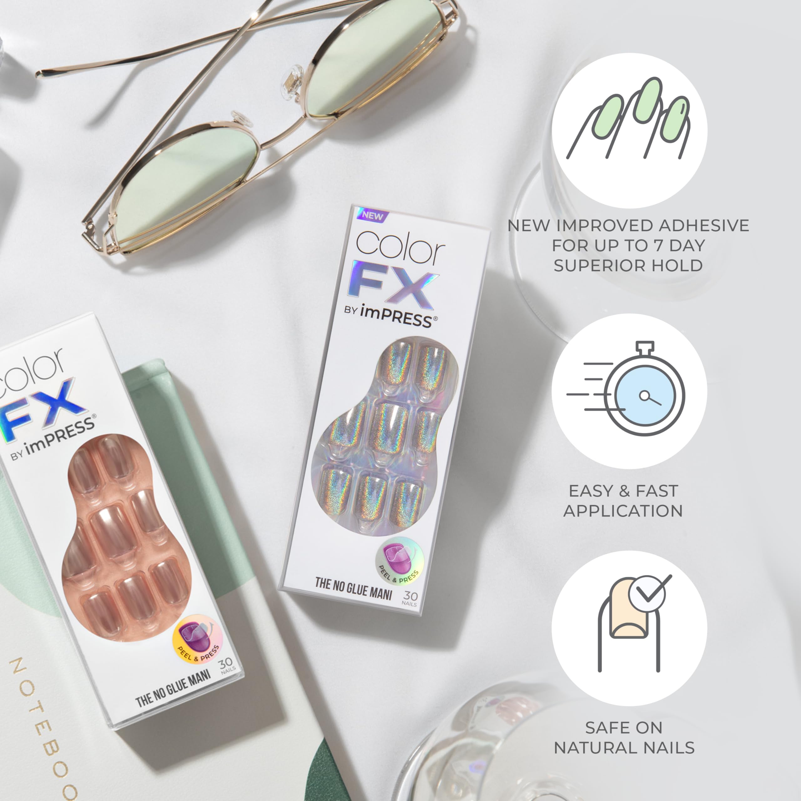 imPRESS improved adhesive provides secure wear without glue