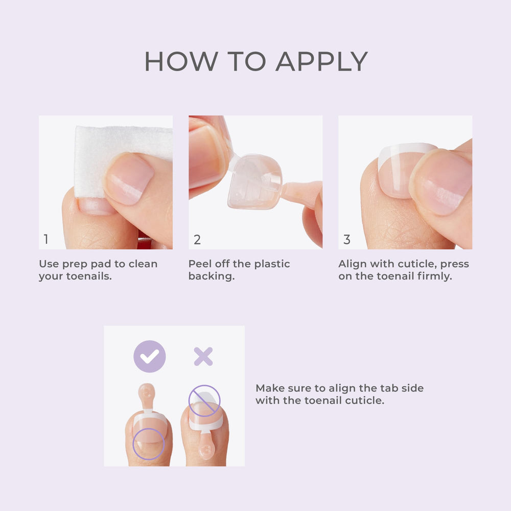 imPRESS pedicure kit opened to reveal 24 Blanc Chic nails and tools.