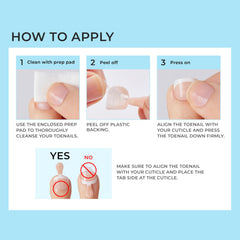 imPRESS Angel Vibes swatch displays white squoval toenails for a polish-free, salon-like finish.