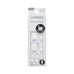 imPRESS Angel Vibes toenails shown for a quick at-home pedicure with no glue needed.