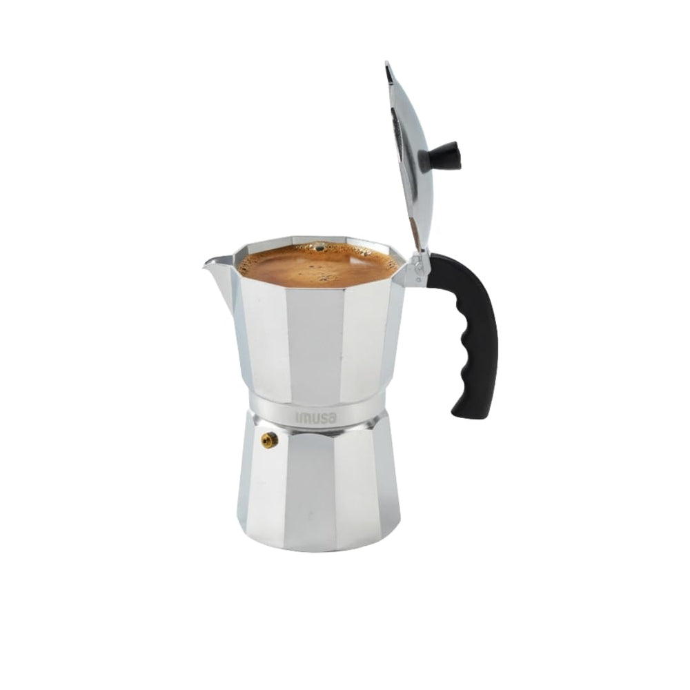 IMUSA 9-cup moka pot top view for stove-top espresso