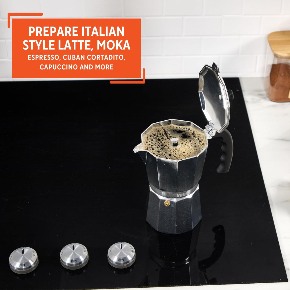 IMUSA espresso brew process inside pot delivers rich aroma