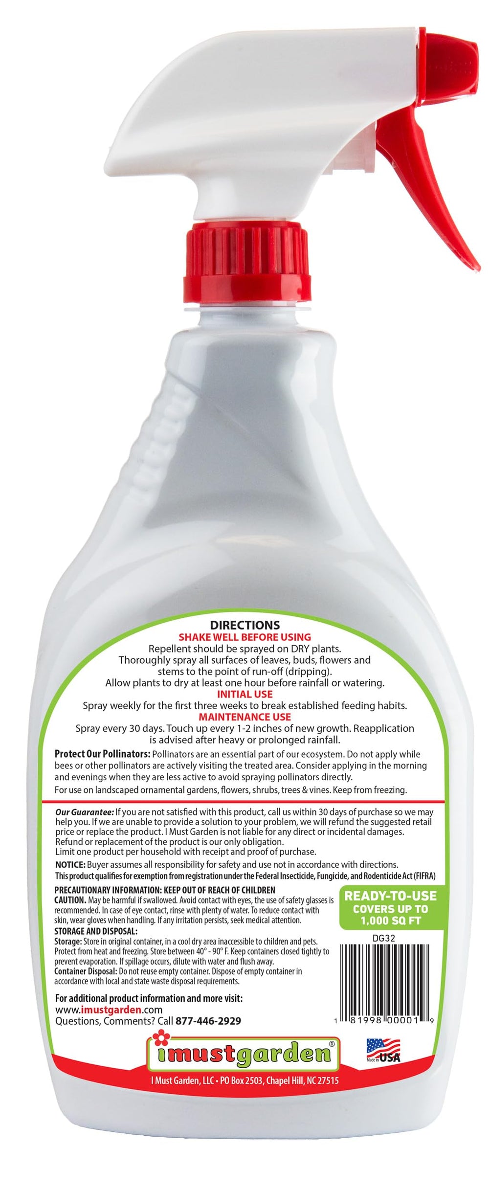 IMUSTGARDEN mint scent spray repels deer from plants.