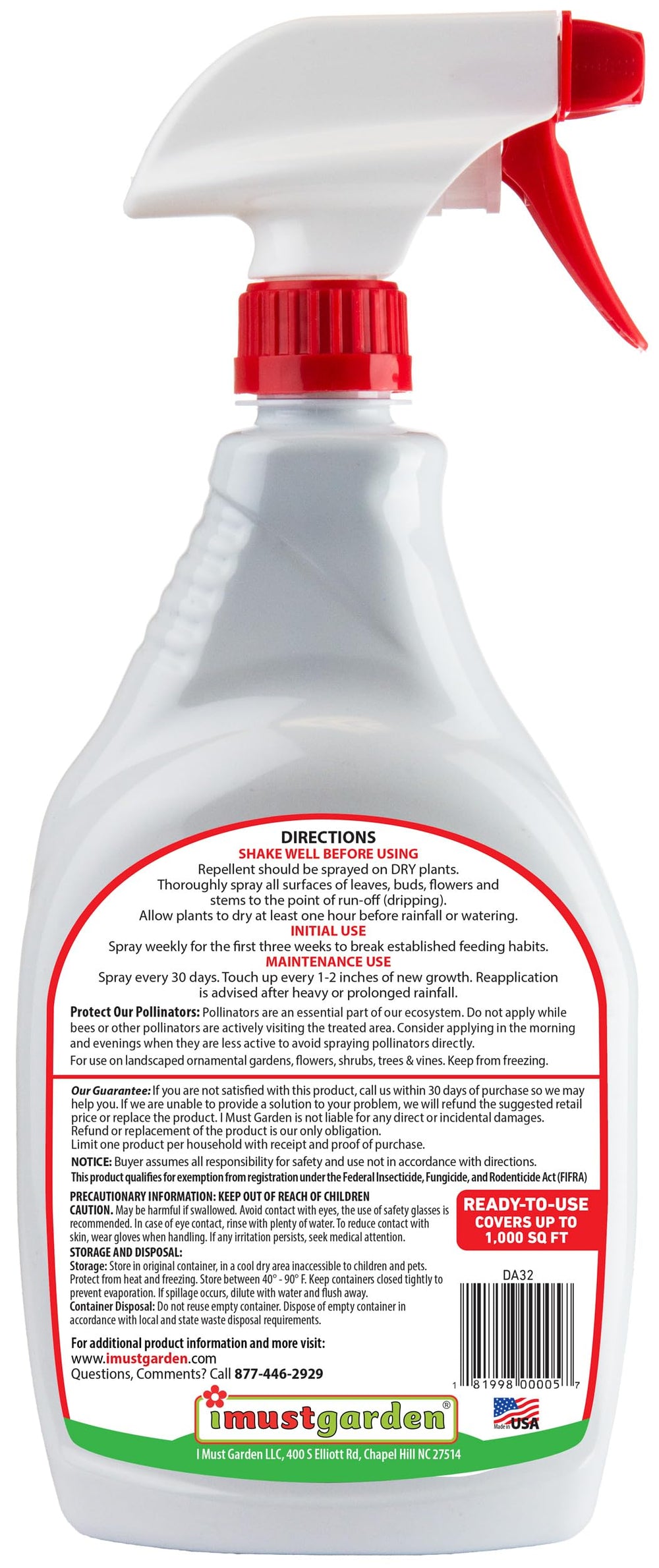 IMUSTGARDEN deer repellent spice scent applied on roses demonstrates deterrence.