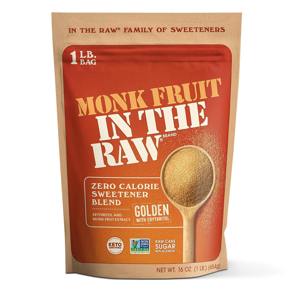 IN THE RAW Golden Monk Fruit Bag 16oz ready for baking and sweetening