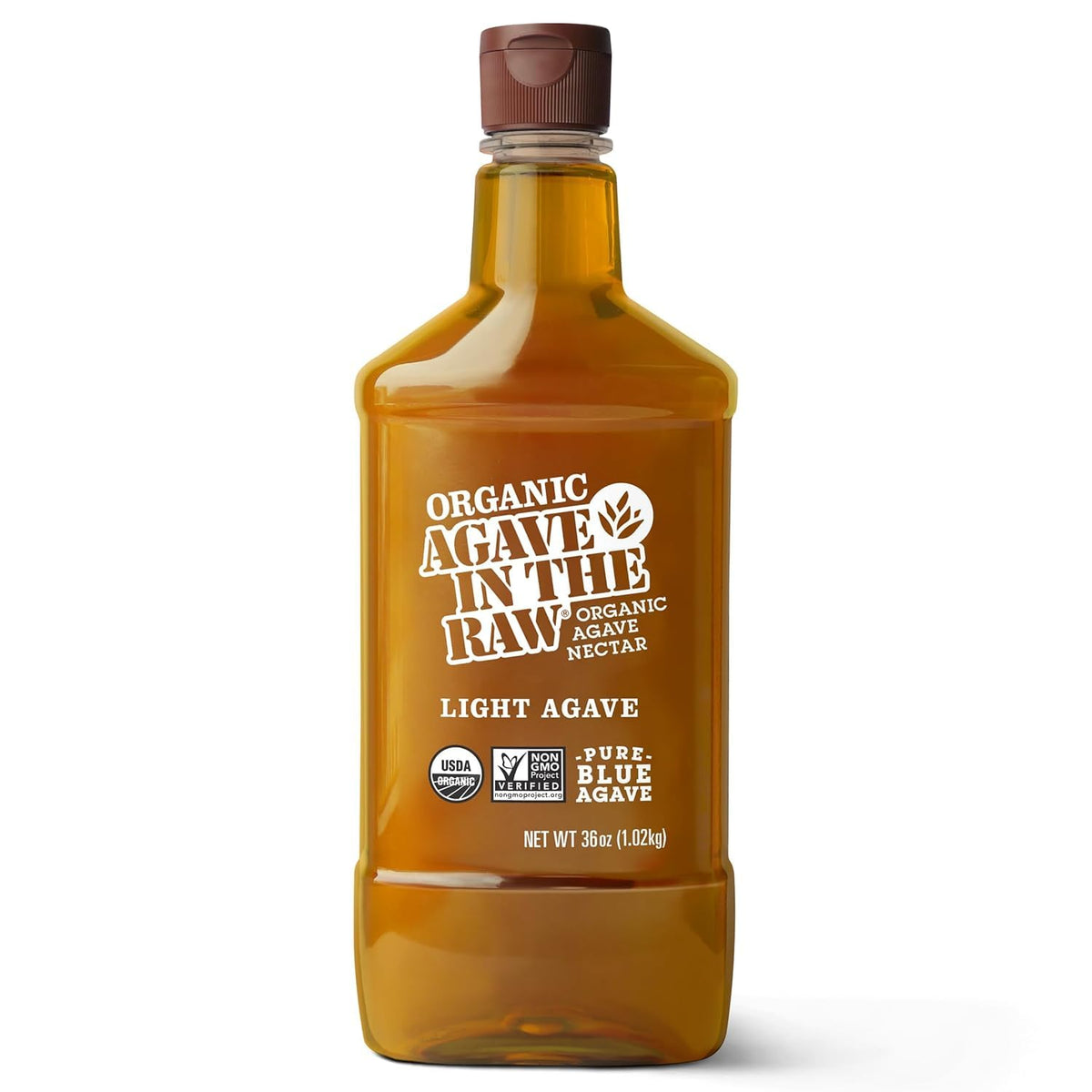IN THE RAW Organic Light Agave Nectar bottle pour enhances beverages with natural sweetness.