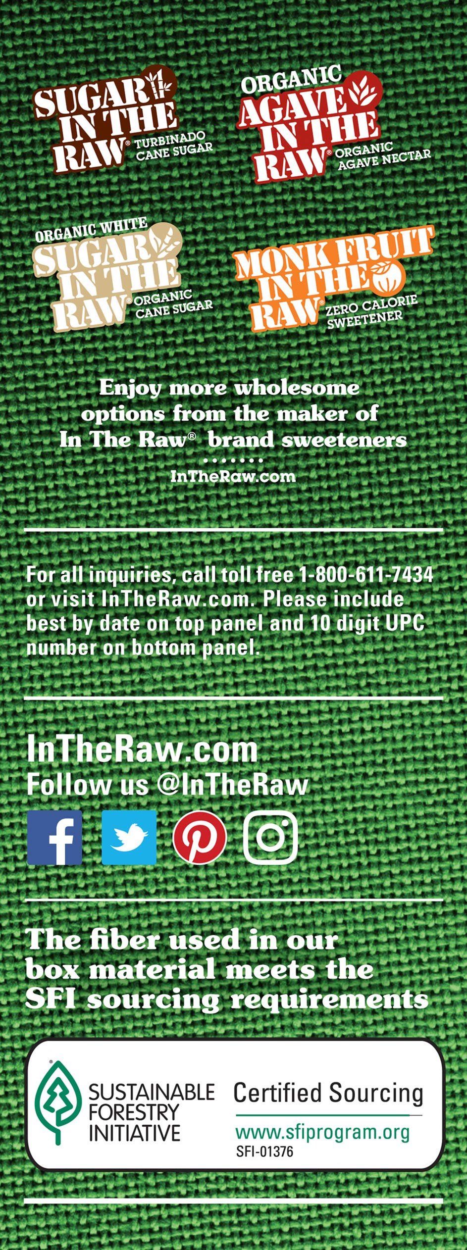 IN THE RAW Stevia box on kitchen counter highlighting natural, plant-based sweetness.