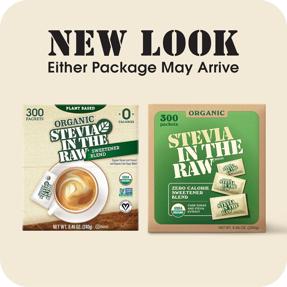 Stevia In The Raw 300‑count box provides long‑lasting sweetness.