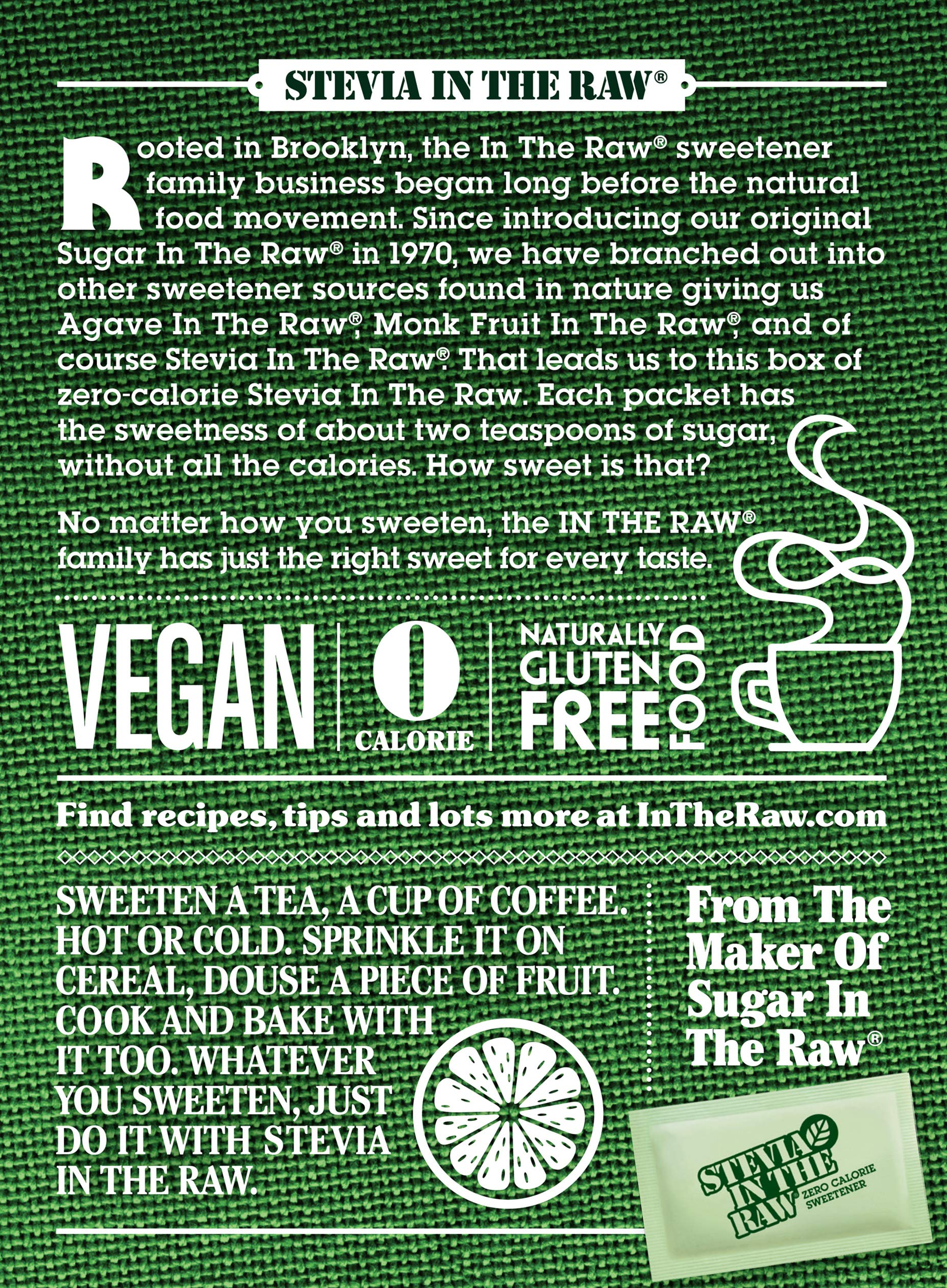 IN THE RAW Stevia packets for baking highlighting a versatile sugar substitute.