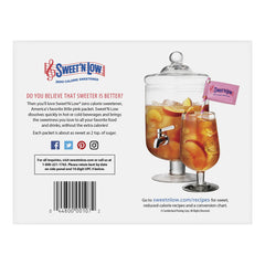 IN THE RAW Sweet'N Low tea packets shown with a teacup for refreshing, sugar-free flavor.
