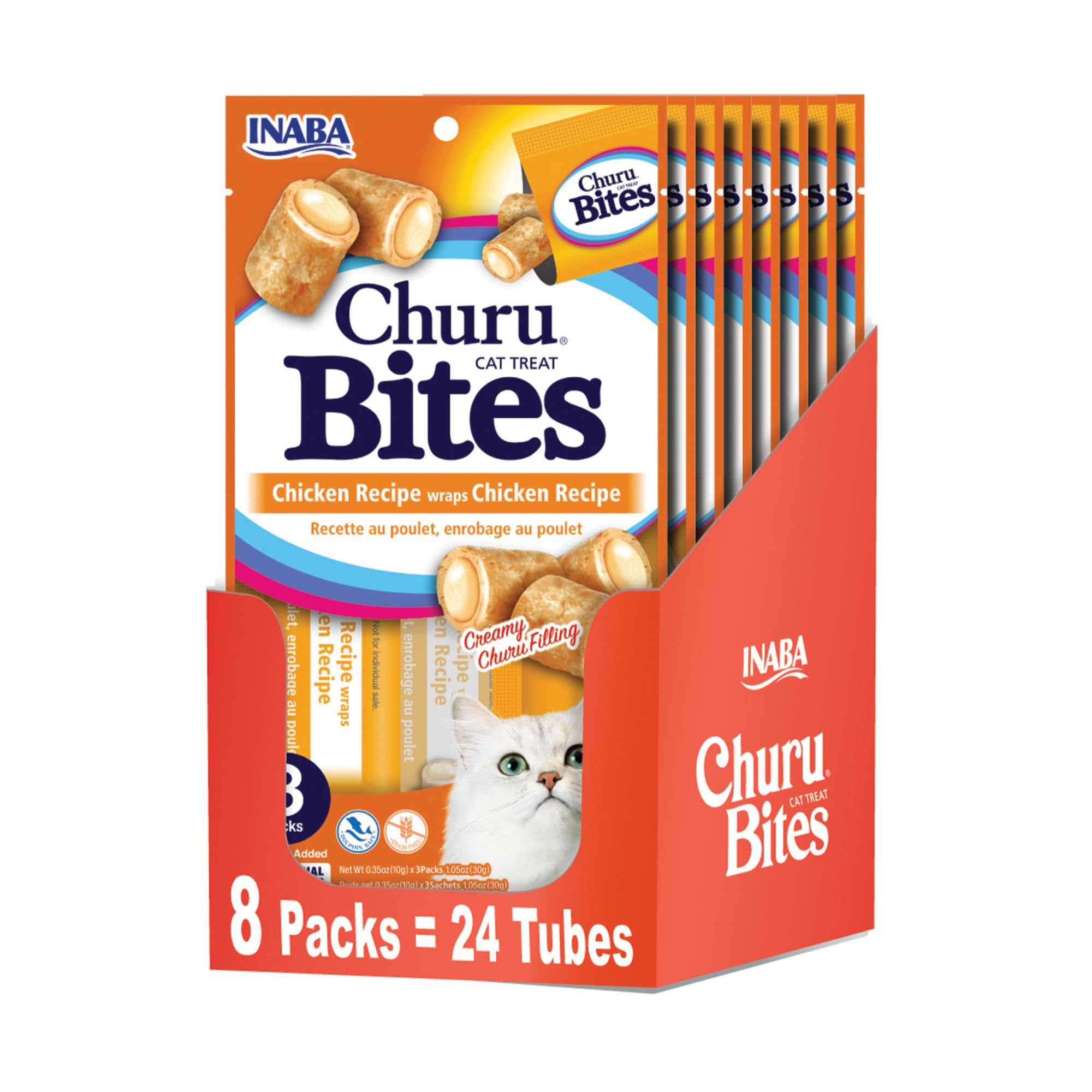 Inaba Churu Bites package shot showing grain-free cat treats for snacking