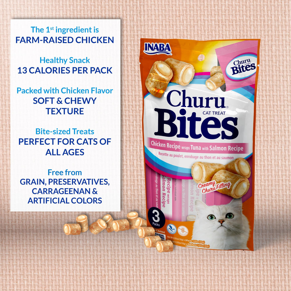 INABA Churu Bites packaging details indicate 24 tubes per pack
