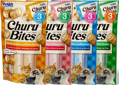 Inaba Churu Bites tube packaging with creamy chicken center, ideal for hand-feeding.