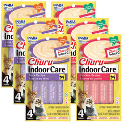 INABA Churu hairball-control tube shown for hydration and digestion support