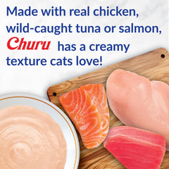 Hand-fed presentation with a cat enjoying creamy texture and aroma.